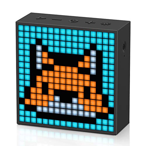 Divoom Timebox Evo Portable Bluetooth Pixel Art Speaker with 256 Programmable LED Panel 3.5 x 1.5 x 3.5 inches – Black