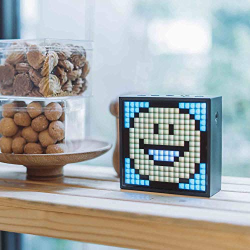 Divoom Timebox Evo Portable Bluetooth Pixel Art Speaker with 256 Programmable LED Panel 3.5 x 1.5 x 3.5 inches – Black