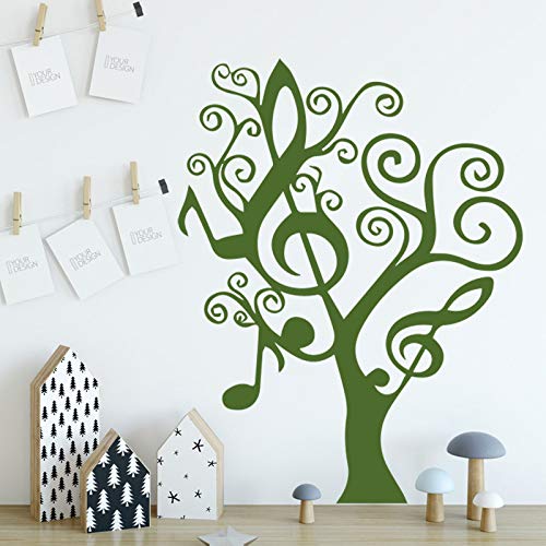 Diy música árbol etiqueta de la pared habitación de los niños decoración de la pared accesorios pvc extraíble impermeable cartel pegatina sala de estar arte creativo mural a7 l 43cm x 52cm