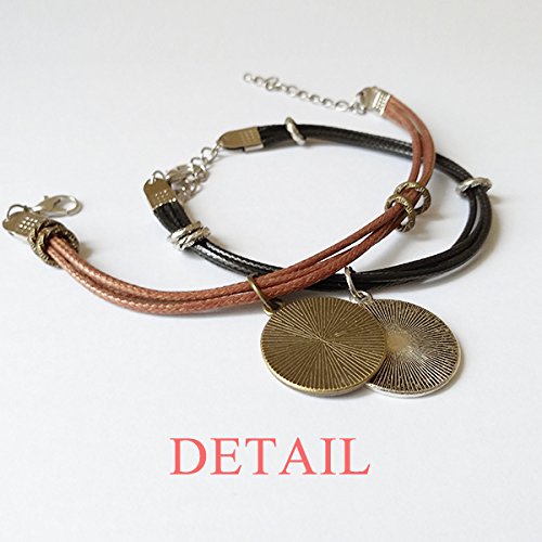 DIYthinker - Juego de pulsera de cuerda de piel con diseño de farol chino