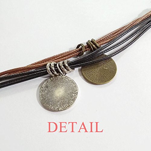 DIYthinker - Juego de pulsera de cuerda de piel con diseño de farol chino