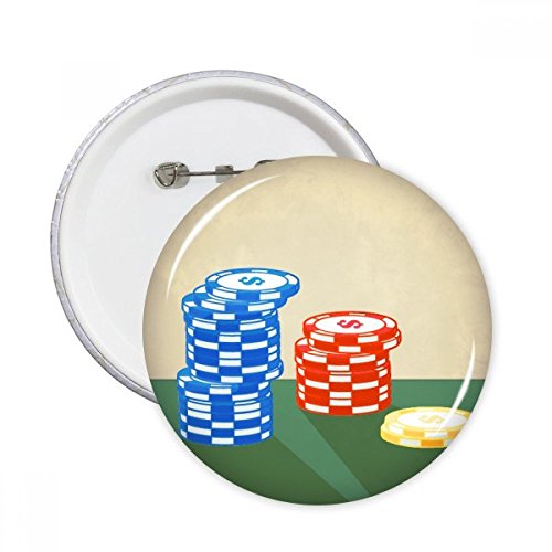 DIYthinker Regalo fichas de casino Disposición ejemplo de la ronda pernos insignia del botón de la ropa de la decoración 5pcs Multicolor L