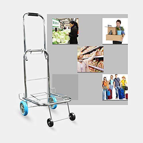 Dljyy Carro, Compras Cartfoldable pequeña Bandeja de la Compra, de Mano del Remolque/portátil/Carrito de Equipaje/Tren del Carro/Coche de Cuatro Ruedas de la Compra/Cesta/Comprar Carro Comida fo