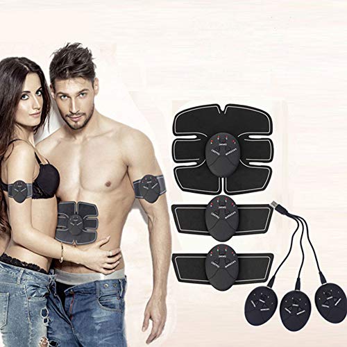 DMGF Entrenador Muscular para Hombres, Mujer, tonificador Muscular Abdominal ABS Fitness EMS, estimulador Muscular, para la Pierna del Brazo de la Cintura en la Oficina del Gimnasio,Charging