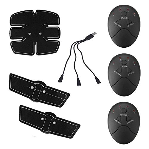 DMGF Entrenador Muscular para Hombres, Mujer, tonificador Muscular Abdominal ABS Fitness EMS, estimulador Muscular, para la Pierna del Brazo de la Cintura en la Oficina del Gimnasio,Charging