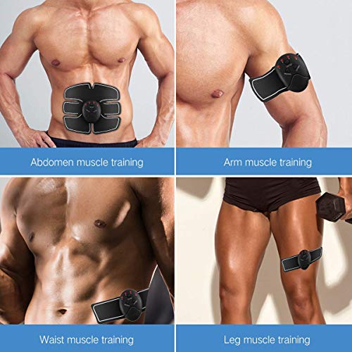 DMGF Entrenador Muscular para Hombres, Mujer, tonificador Muscular Abdominal ABS Fitness EMS, estimulador Muscular, para la Pierna del Brazo de la Cintura en la Oficina del Gimnasio,Charging