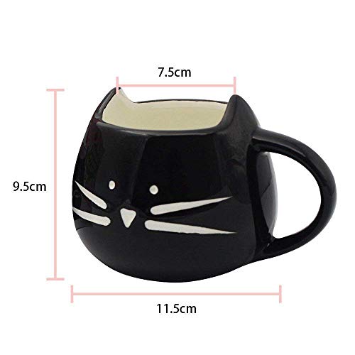 DMZK Taza de café de cerámica Taza para café, Leche, Agua, té ect, Negro