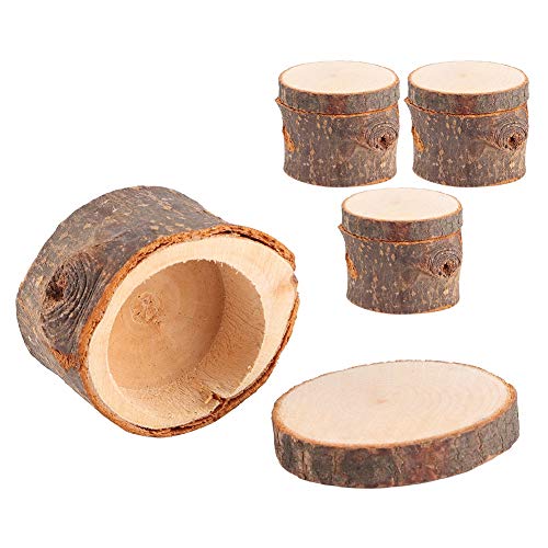 DOACT 3 unids/Set Caja de Anillo de Madera DIY Soporte de Anillo de Boda rústico Portador Caja contenedor para Decoraciones de Aniversario