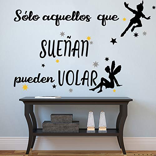 Docliick® Frase motivadora vinilo habitación"SÓLO AQUELLOS QUE SUEÑAN." Vinilos decorativos.Docliick DC-18028 (Vinilo de corte, 30x20cm)