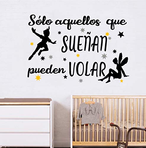 Docliick® Frase motivadora vinilo habitación"SÓLO AQUELLOS QUE SUEÑAN." Vinilos decorativos.Docliick DC-18028 (Vinilo de corte, 30x20cm)