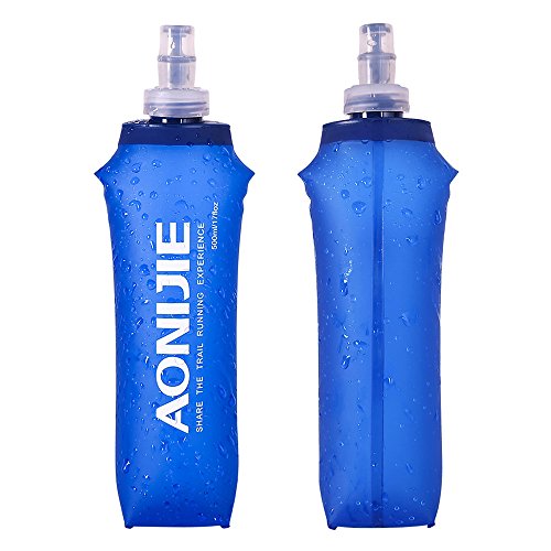 Docooler Botella de Agua Plegable de PVC Suave Deportiva BPA Corriente Eléctrica Suave Senderismo Flask Botella de Hidratación, 250ML/500ML (500ML)