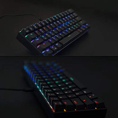 Docooler MOTOSPEED CK61 Teclado mecánico para Juegos RGB Interruptores Azules OUTMU Teclado 61 Teclas Anti-Efecto Fantasma con luz de Fondo para Juegos Negro