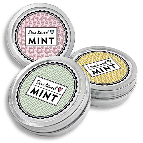 DOCTORS Mint, 3x 70 caramelos de menta sin azúcar, con xilitol, sin aspartamo, aliento fresco donde vaya, caramelos de xilitol en lata retro para píldoras (Classy)