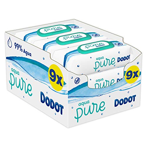 Dodot Aqua Pure Toallitas Bebé con 99% Agua, 9 Paquetes x 48 Toallitas (432)