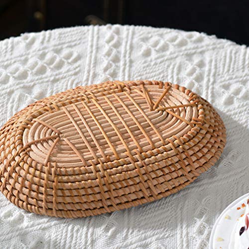 Doitool - Cesta de mimbre para frutas y pan, hecha a mano, hecha a mano, para dulces y tartas, cesta para servir aperitivos