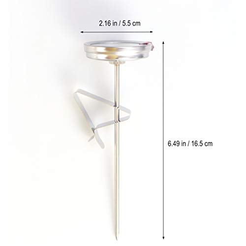 DOITOOL Termómetro para freír con clip Termómetro de cocción de carne de lectura instantánea Termómetro de acero inoxidable con vástago para pavo barbacoa parrilla (longitud de sonda de 15 cm)