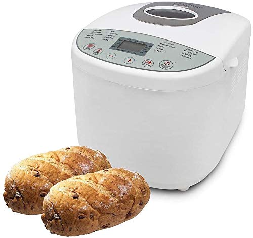 Domaier Máquina de Pan Sin Gluten, Panificadora Automática, 650W Máquina Programable para Hacer Pan con 19 Programas con Certificación CE, Rohs, LFGB, CB