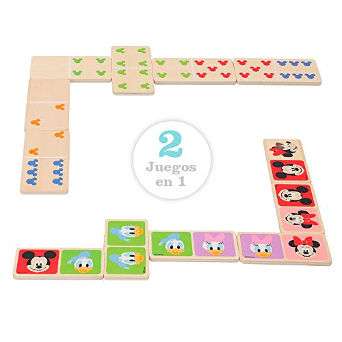 Domino madera infantil Juego de mesa para niños 2 3 4 años - Juegos de memoria Juegos Juguetes educativos Niños 2 años - Juegos estimulación cognitiva Domino Mickey