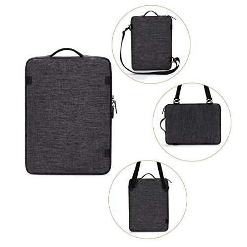 DOMISO 10,1-10,5 Pulgadas Funda Protectora con Puerto de Carga USB 3ways Bolso Bandolera para Ordenador Portátil / Tablet / 9.7" iPad Pro / 10.1" Lenovo Tab 4 Plus / ASUS / Acer / HP / Toshiba , Negro