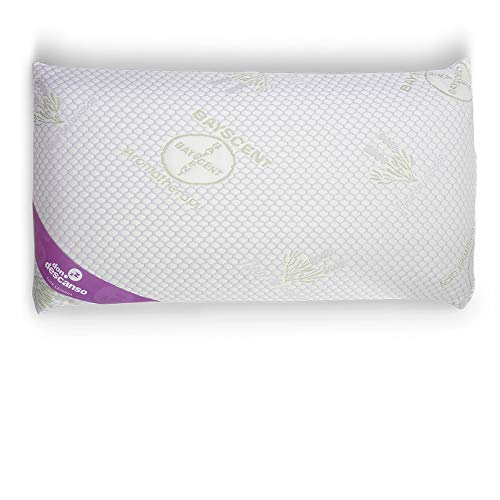 Don Descanso Pack 2 Almohadas Viscoelástica de Copos 70cm, Firmeza Media, Ergonómicas, Adaptables a Cabeza y Cuello, Transpirables, Tejido Strech. Fabricadas en España. Ideal para Dormir de Lado