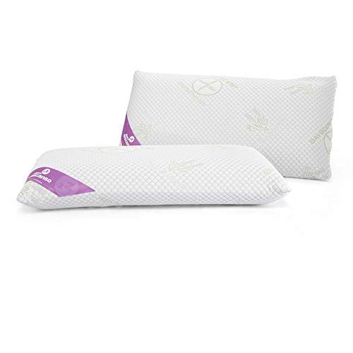 Don Descanso Pack 2 Almohadas Viscoelástica de Copos 70cm, Firmeza Media, Ergonómicas, Adaptables a Cabeza y Cuello, Transpirables, Tejido Strech. Fabricadas en España. Ideal para Dormir de Lado