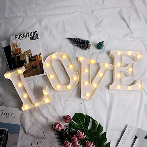 DON LETRA Letras Luminosas Decorativas con Luces LED, Letras del Alfabeto A-Z, Altura de 22cm, Color Blanco - Letra L