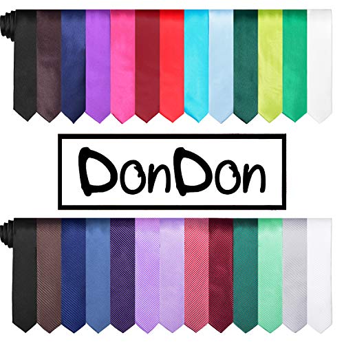 DonDon Corbata estrecha 5 cm de color lila - hecho a mano