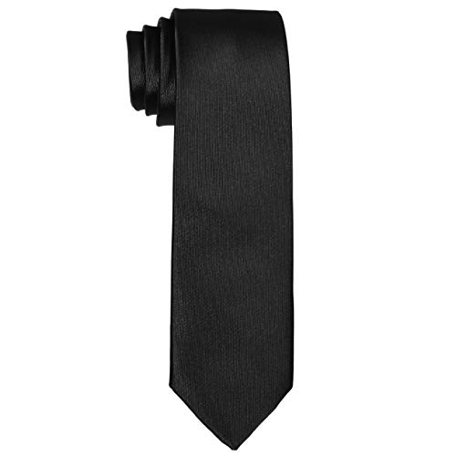 DonDon hombres corbata 7 cm business professional classica hecho a mano negro para la oficina o eventos festivos