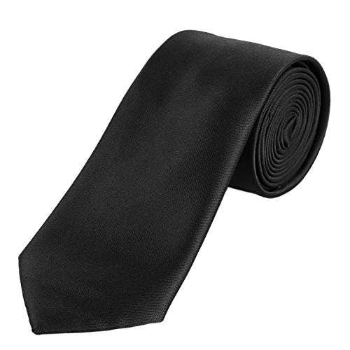 DonDon hombres corbata 7 cm business professional classica hecho a mano negro para la oficina o eventos festivos