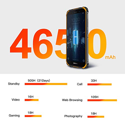 DOOGEE S40 Lite Dual SIM Movil Todoterreno, Android 9.0 Telefonos Moviles Libres IP68/IP69K Impermeable 2GB+16GB, 4650mAh 5,5 Pulgada, Cámara 8MP+5MP, Huella Dactilar Desbloqueo Facial - Naranja