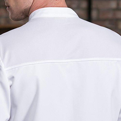 Dooxii Unisexo Mujeres Hombre Verano Manga Corta Camisa de Cocinero Transpirable Chaquetas de Chef Uniforme Cocina Restaurante Occidental Blanco M