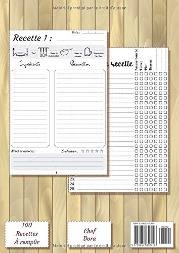 Dora - Carnet de recettes: Cahier de recettes à remplir pour 100 recettes A4 | Prénom personnalisé Dora | Cadeau d'anniversaire pour femme, maman, sœur ...| Grand format A4 (21 x 29.7 cm)