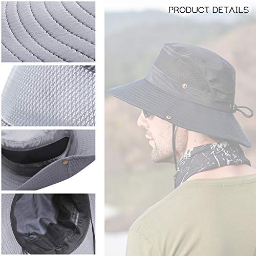 DORRISO Hombre Sombrero para el Sol UPF 50+ Anti-UV Vacaciones Viaje Playa Gorro de Pesca Jardín Sombrero Hombres Sombrero de Pescador Rojo