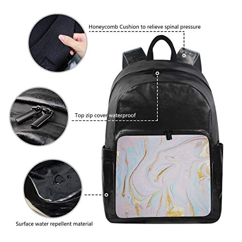 DOSHINE Mochila Impermeable, patrón de mármol Pastel, Mochila de Viaje para la Escuela, para Hombres, Mujeres, niños y niñas