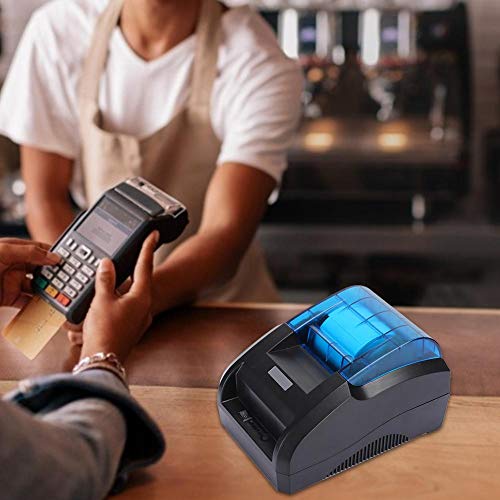 Dpofirs 90 mm/s Impresora Térmica de Recibos,80mm 203DPI Impresora Térmica Bluetooth Micro USB,Mini Alta Velocidad Impresora Térmica Universal para Librería,Tienda de Ropa,Catering,Supermercado(EU)