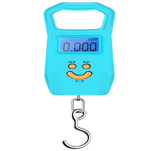 DQMSB Mini Báscula Electrónica De Precisión Portátil 50 Kg De Supermercado Portátil Pequeña Báscula Doméstica, Negra, Azul Báscula Express (Color : Blue, Size : 19.8x5.5cm)