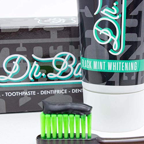 Dr. Bauer Pasta de dientes negra blanqueadora de menta negra 75ml con carbón activo - con aceite de coco - Sin fluoruro - con papaína - con hidroxiapatita - 3er envase Advantage (3x 75ml)