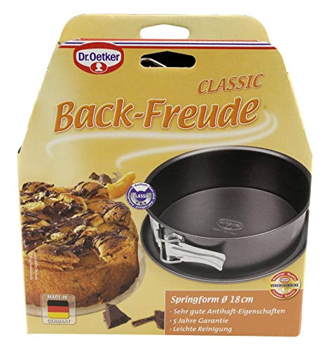 Dr. Oetker 2580 Molde Desmontable, Antiadherente recubierta, Negro, 18 cm