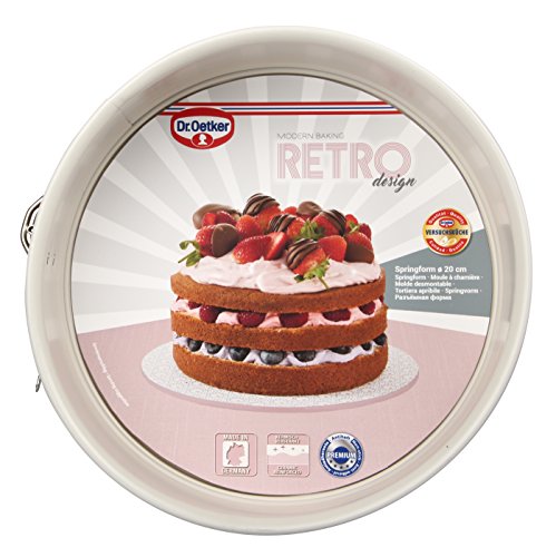 Dr. Oetker 4651 Retro Spring Forma, diámetro 20 x 7 cm, Chapa de Acero, Color Rosa/Crema, 20 x 20 x 7 cm