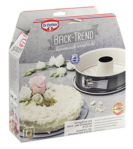 Dr. Oetker 4853 Spring Forma de Trend con Plano de y Tubo de Suelo, Acero, Color Crema/Antracita, diámetro 28 x 8 cm Altura