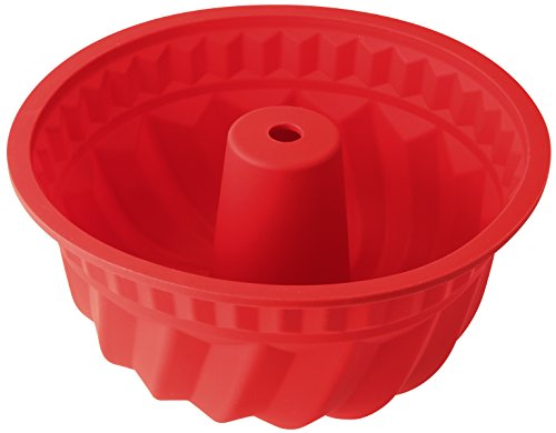 Dr. Oetker Flexxibel Hornear Redondo Platinum Rojo resiste-40ºC a 230ºC, 22x12cm, 1ud. Molde Bundt, Silicona, 22 cm