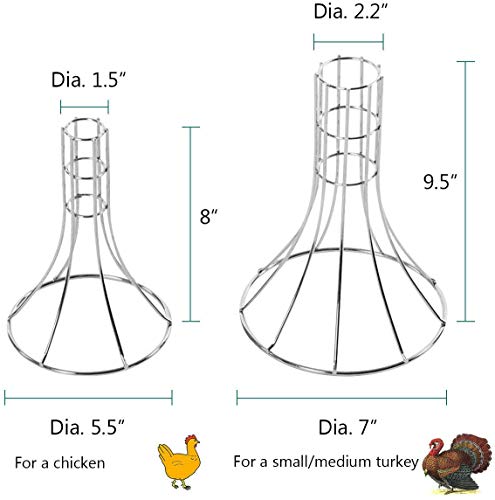 Dracarys Asador De Pollo Vertical BBQ, Asador De Pollo Vertical De Acero Inoxidable Para Parrillas De Gas O Parrillas De Carbón O Ahumador Como Huevo Verde Grande - 2 Piezas