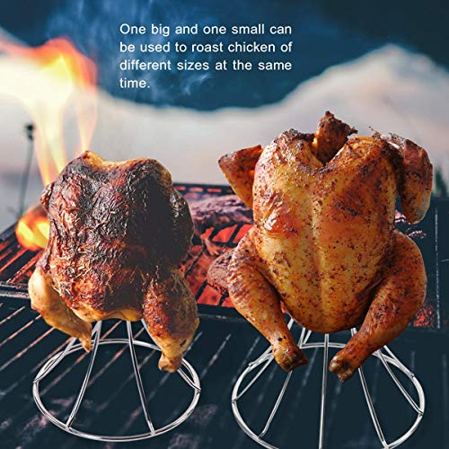 Dracarys Asador De Pollo Vertical BBQ, Asador De Pollo Vertical De Acero Inoxidable Para Parrillas De Gas O Parrillas De Carbón O Ahumador Como Huevo Verde Grande - 2 Piezas