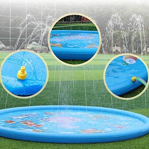 Dracarys Splash Pad Espolvorear y Splash Jugar Mat Juguete - Jardín Césped Juguete Spray de Agua para Niños -Juguete Fuente de Verano para Niños Niñas. (68 Pulgada)