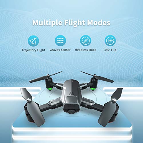 Dragon Touch Drone Plegable con Cámara 1080P HD Avión con WiFi FPV Control Remoto RC Quadcopter Drone para Adultos Niños Principiantes Modo sin Cabeza Estabilización de Altitud DF01