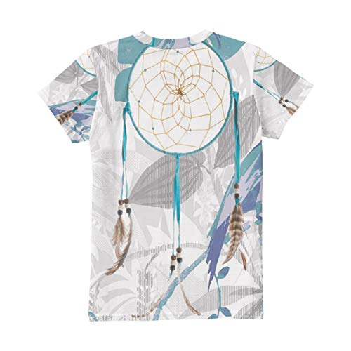 Dreamcatcher Turquesa Buen Significado Camiseta Casual Manga Corta Túnica Tops Cuello Redondo Blusa Cómodo Bm002 XL