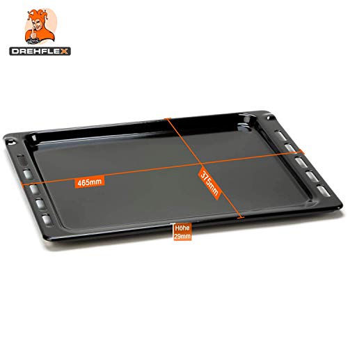 DREHFLEX – Bandeja de Horno/Chapa/Galletas (/Universal Sartén Apta para Varios Manada de Bosch/Siemens/Constructa/Neff – Apto para Piezas de nº 00662999/662999 – 465 x 375 x 29 mm – esmaltada