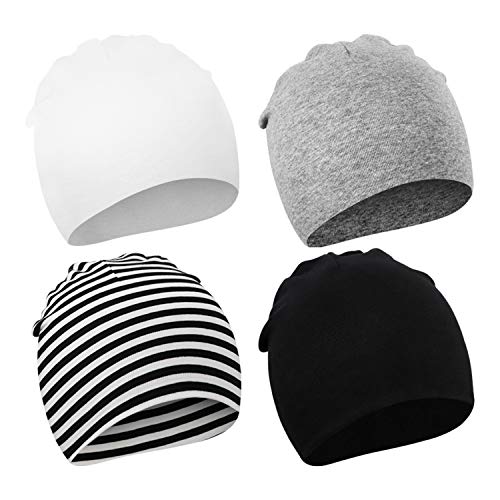 DRESHOW 4 PCS Bebé Beanie Sombrero Recién Nacidos Niño Pequeño Sombrero para Bebés Niños Gorros