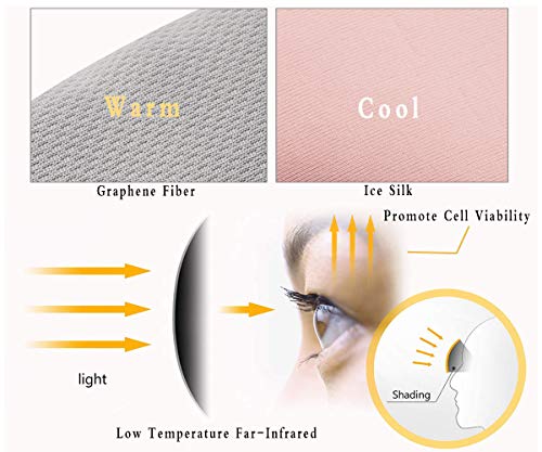 dressfan Antifaz Máscara para Dormir Seda de Hielo,100% Anti-luz,Frío&Calor Doble-Cara Visera para Los Ojos,Elástica Ajustable Bucles para Los Oídos,Mujer y Hombre,Viajes/Siestas/Trabajo por Turnos