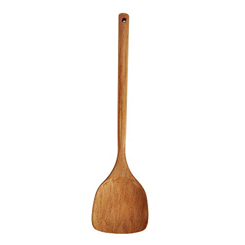 DressLksnf Cocina de Madera Larga EspáTula de Arroz Cuchara Utensilio de Cocina Antiadherente Mano Wok Pala